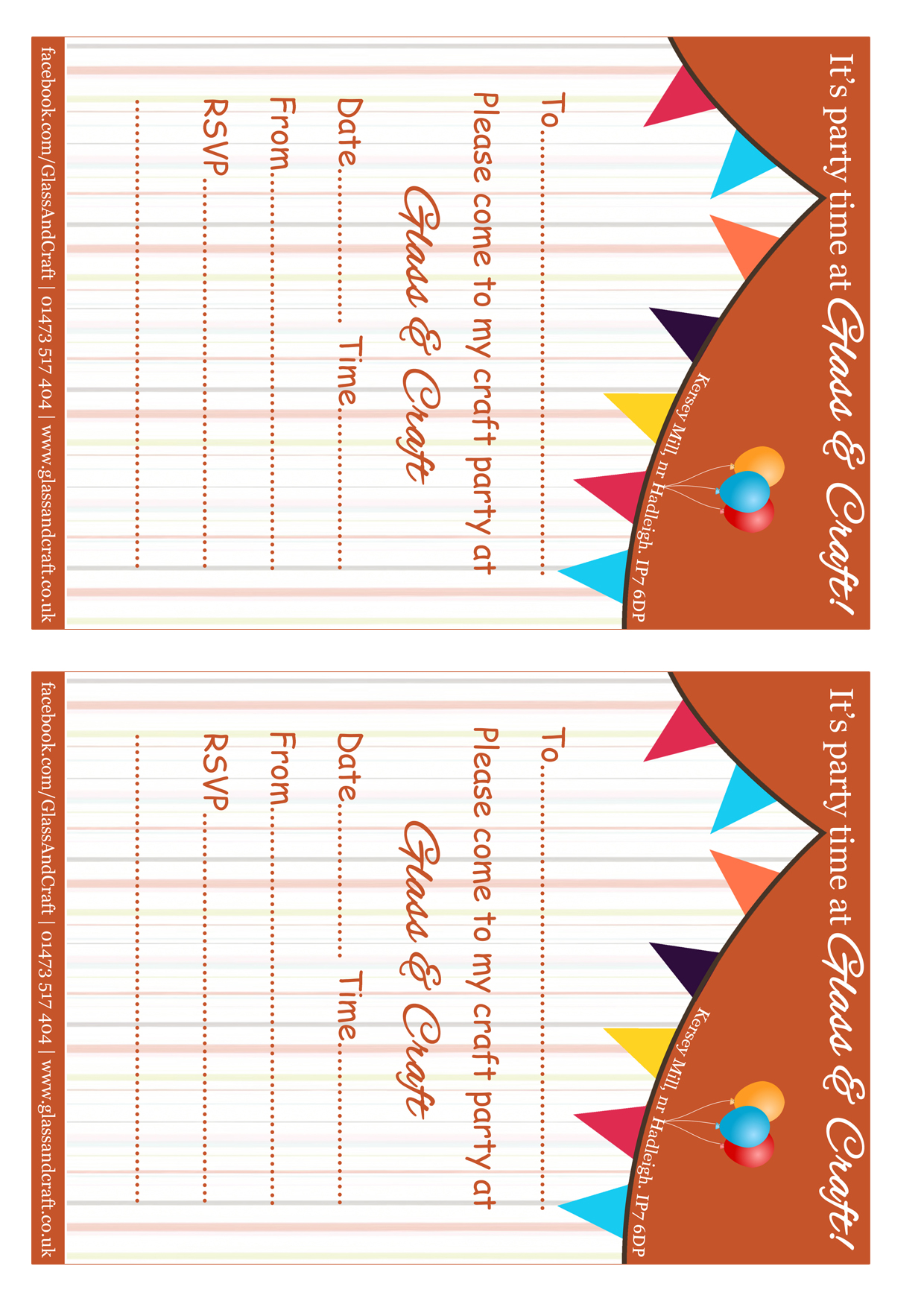 Children’s-Party-Invites-v2 | Glass &amp; Craft | Things to do with the ...